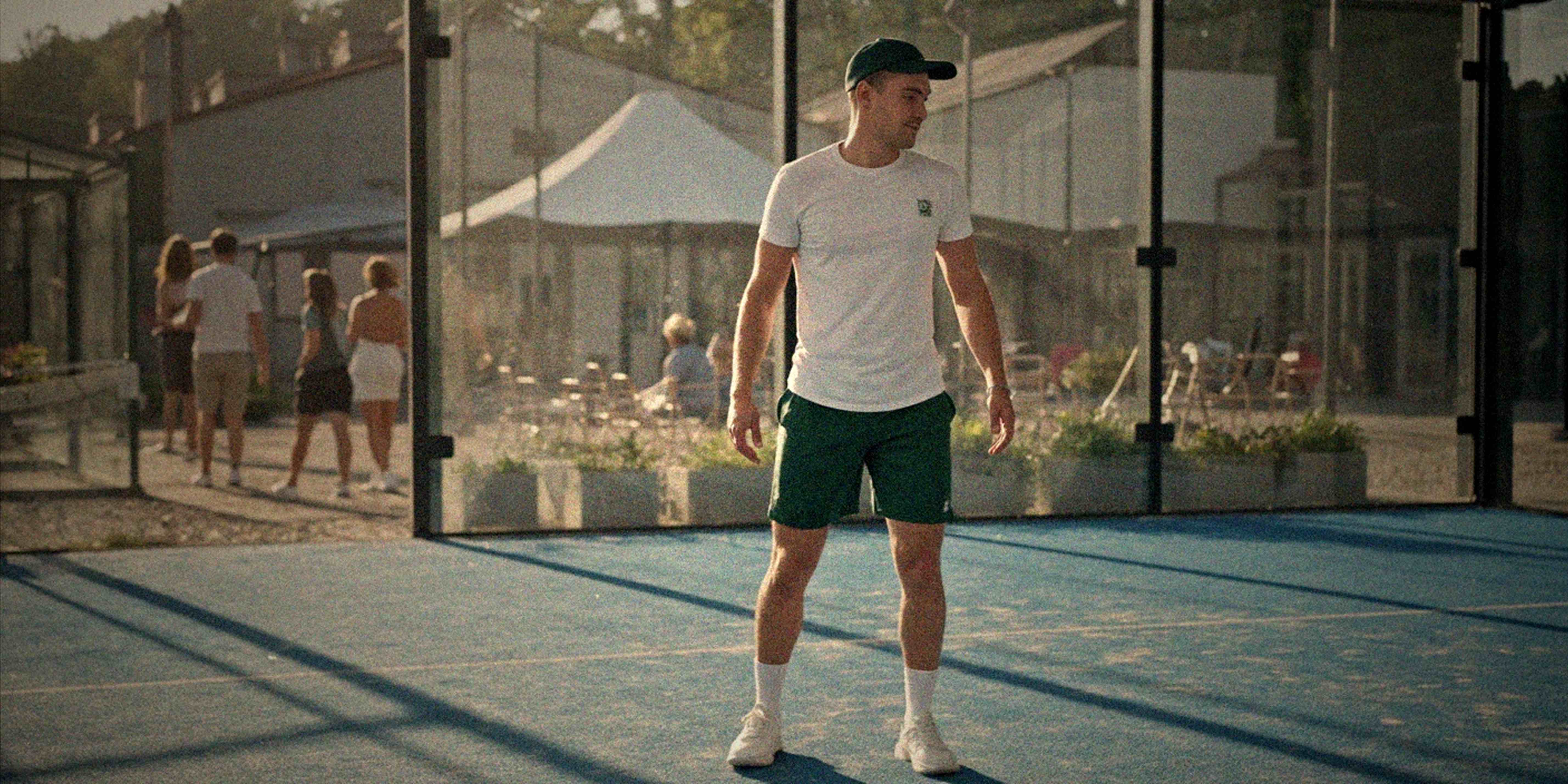 Attendee playing padel at the retreat